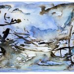 Watercolor Painting Abstract Landscape 007