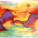 Watercolor Painting Abstract Landscape 006