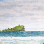 Watercolor Painting Old Woman Island