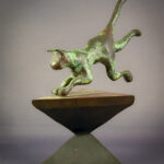 Sculpture Leaping Cat