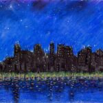 Pastel Painting Chicago Skyline 002