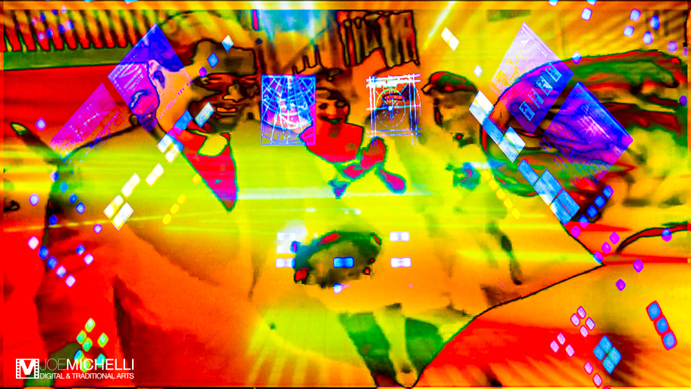 Digital Graphic Psychedelic Imagery Captured from Video Art, Yaroomba, 2023 2nd Law Series "Space Dance 3"
