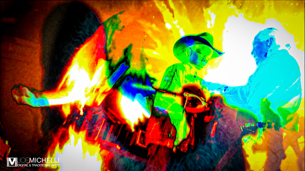 Digital Graphic Psychedelic Imagery Captured from Video Art Disconnected Series "Cowboy Camp"