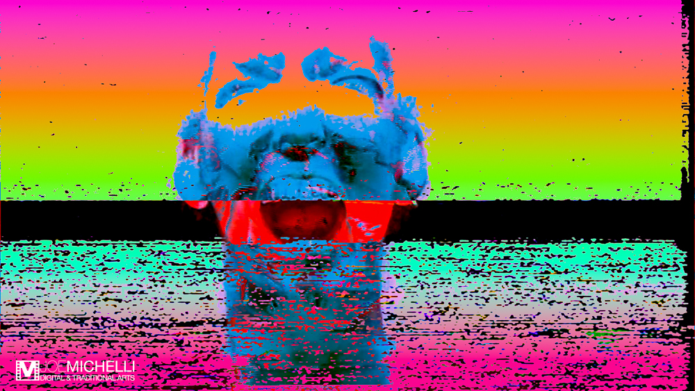 Digital Graphic Psychedelic Imagery Captured from Video Art Tribal House Series "The Scream"