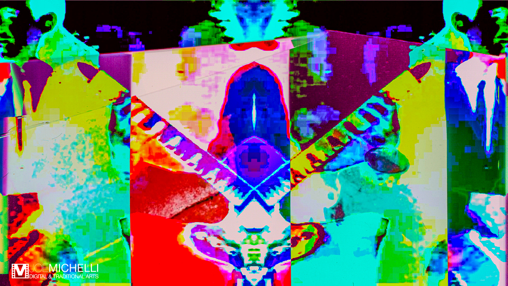 Digital Graphic Psychedelic Imagery Captured from Video Art Tribal House Series "Band Stand"