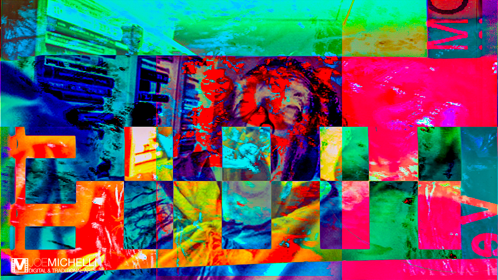 Digital Graphic Psychedelic Imagery Captured from Video Art Tribal House Series "Orange Scream Dance"