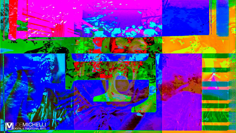 Digital Graphic Psychedelic Imagery Captured from Video Art Tribal House Series "Island Dance"