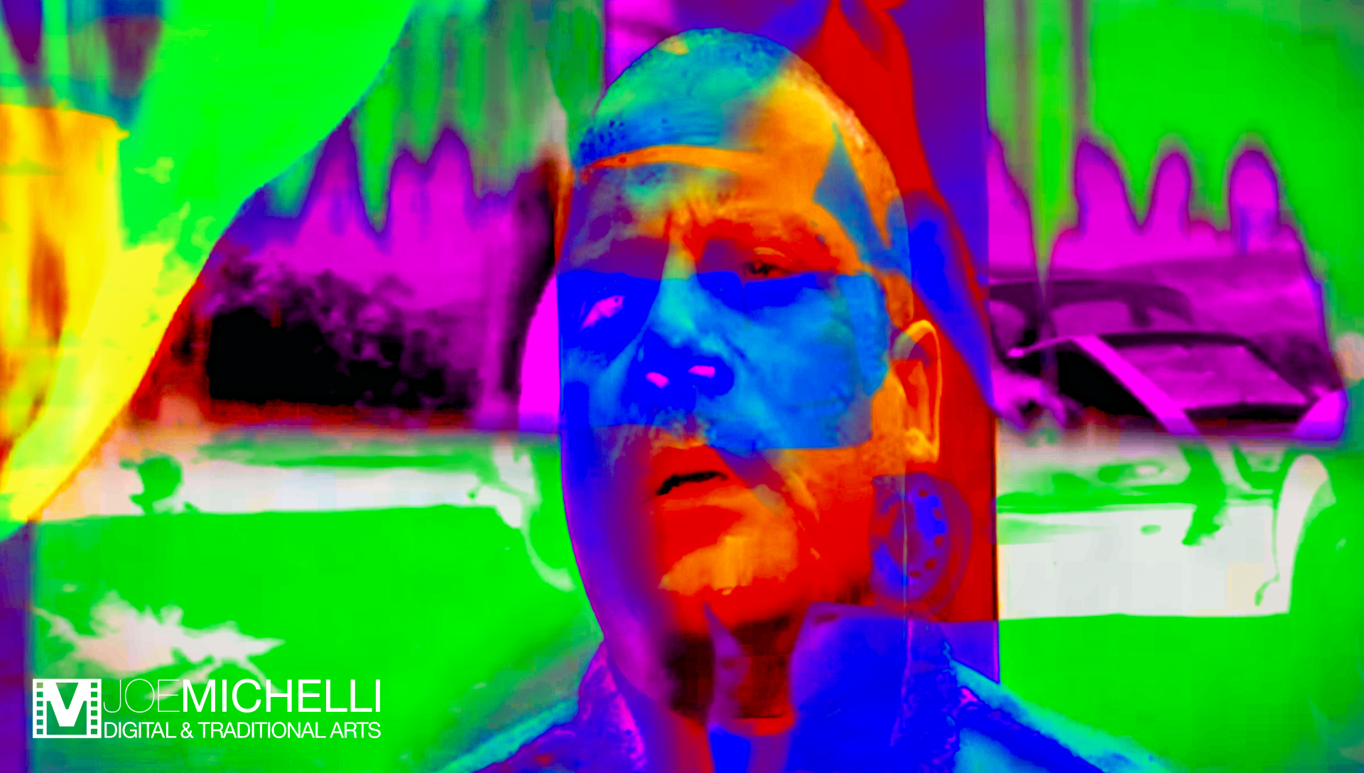 Digital Graphic Psychedelic Imagery Captured from Video Art, Halloween Series "O Reed" 12