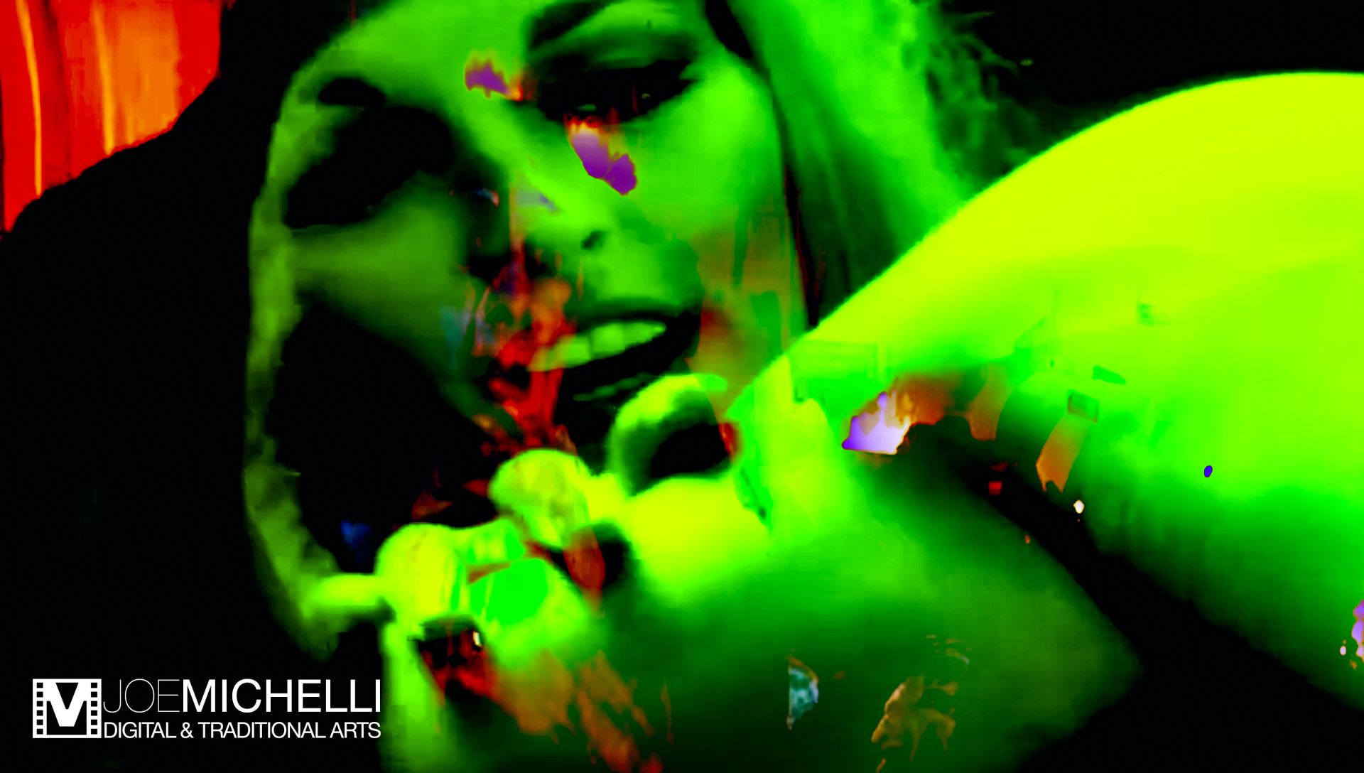 Digital Graphic Psychedelic Imagery Captured from Video Art, Halloween Series "Pussycat KKK" 15