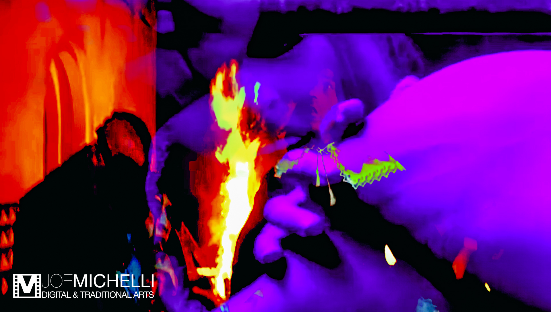 Digital Graphic Psychedelic Imagery Captured from Video Art, Halloween Series "Pussycat KKK" 16