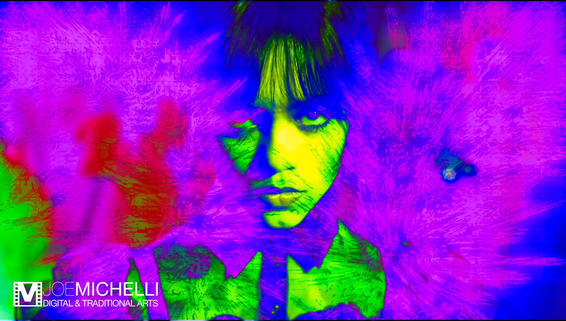 Digital Graphic Psychedelic Imagery Captured from Video Art, Halloween Series "Jenna" 3