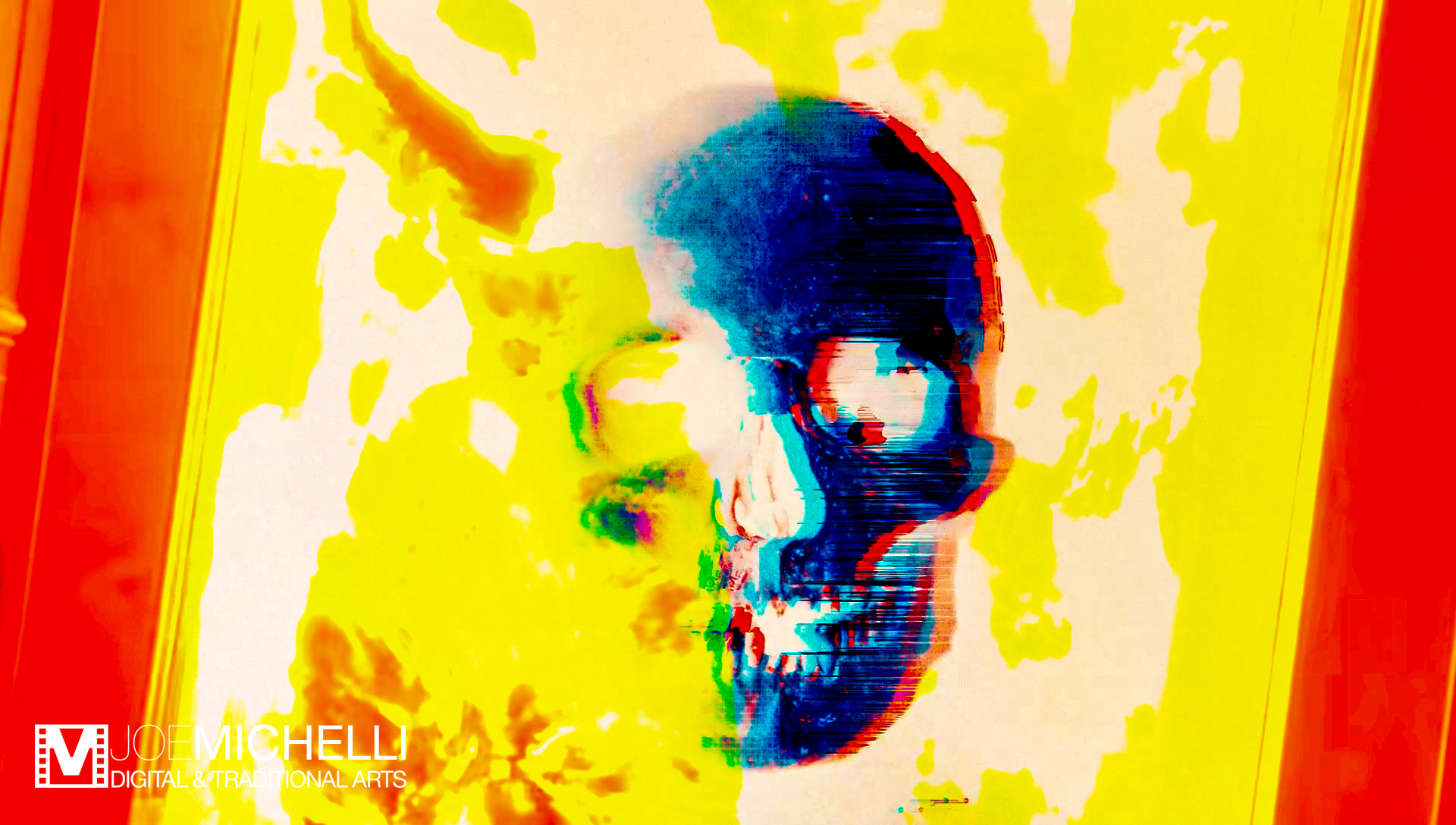 Digital Graphic Psychedelic Imagery Captured from Video Art, Halloween Series "Skull Fire" 30