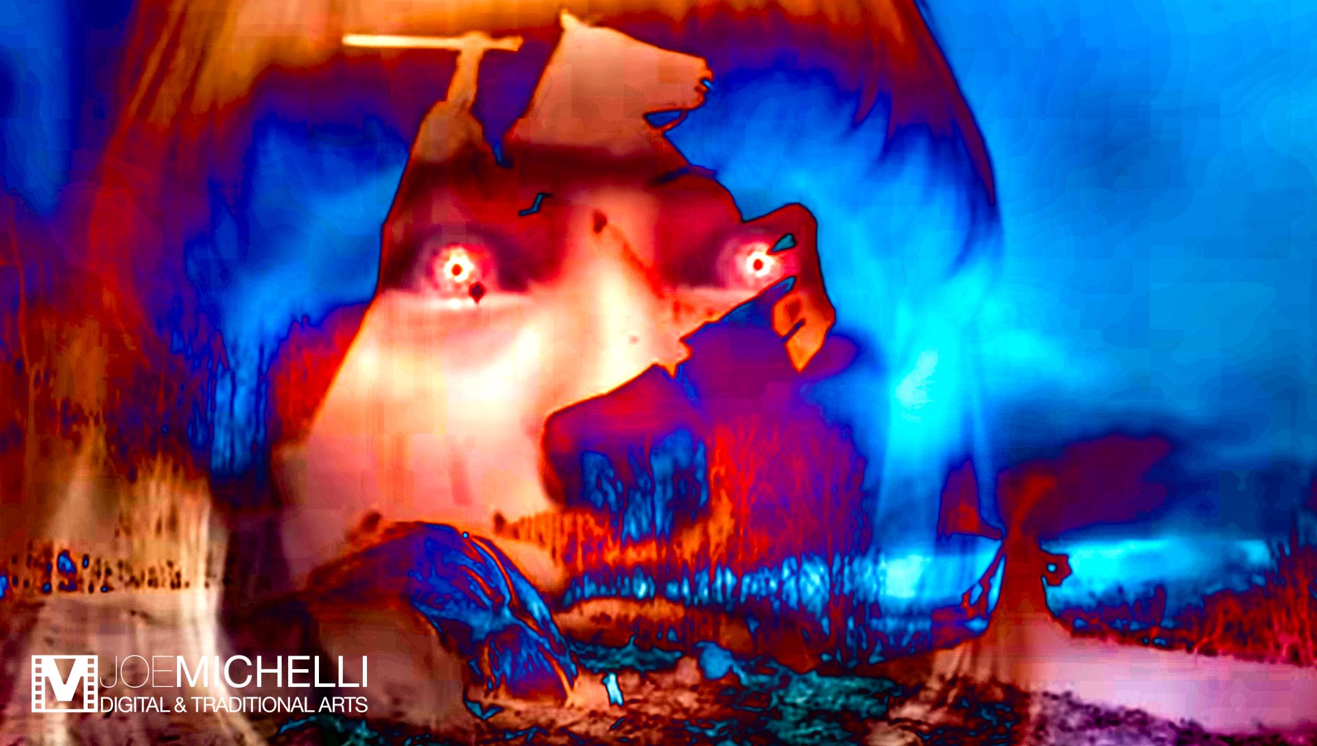 Digital Graphic Psychedelic Imagery Captured from Video Art, Halloween Series "Headless Damned" 31