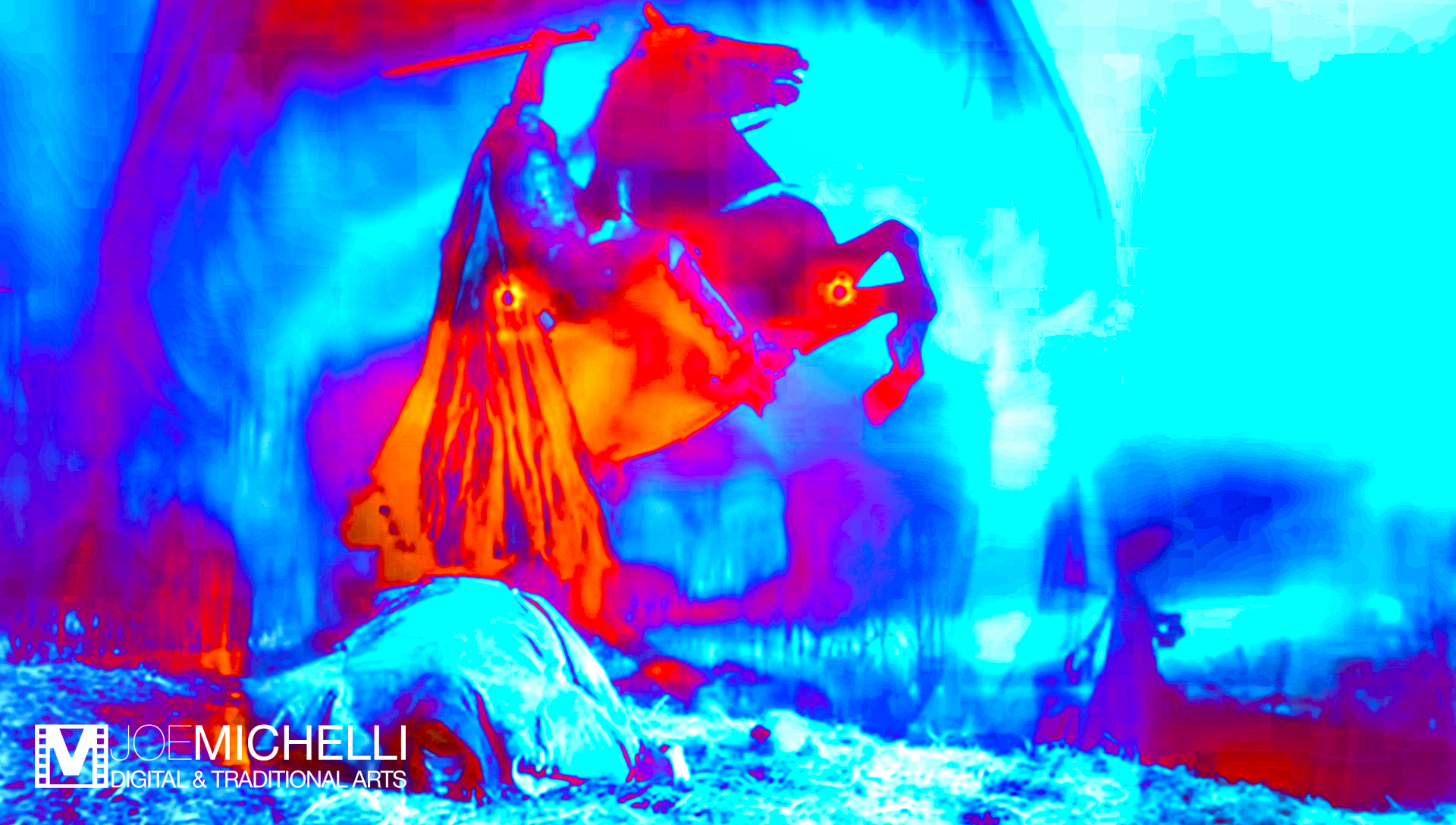 Digital Graphic Psychedelic Imagery Captured from Video Art, Halloween Series "Headless Damned" 32